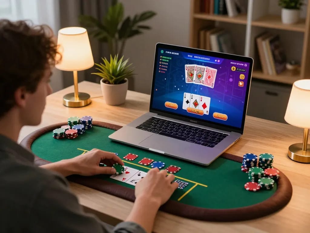 Engaging online blackjack gameplay on 789bet platform with vibrant screen action and strategic atmosphere
