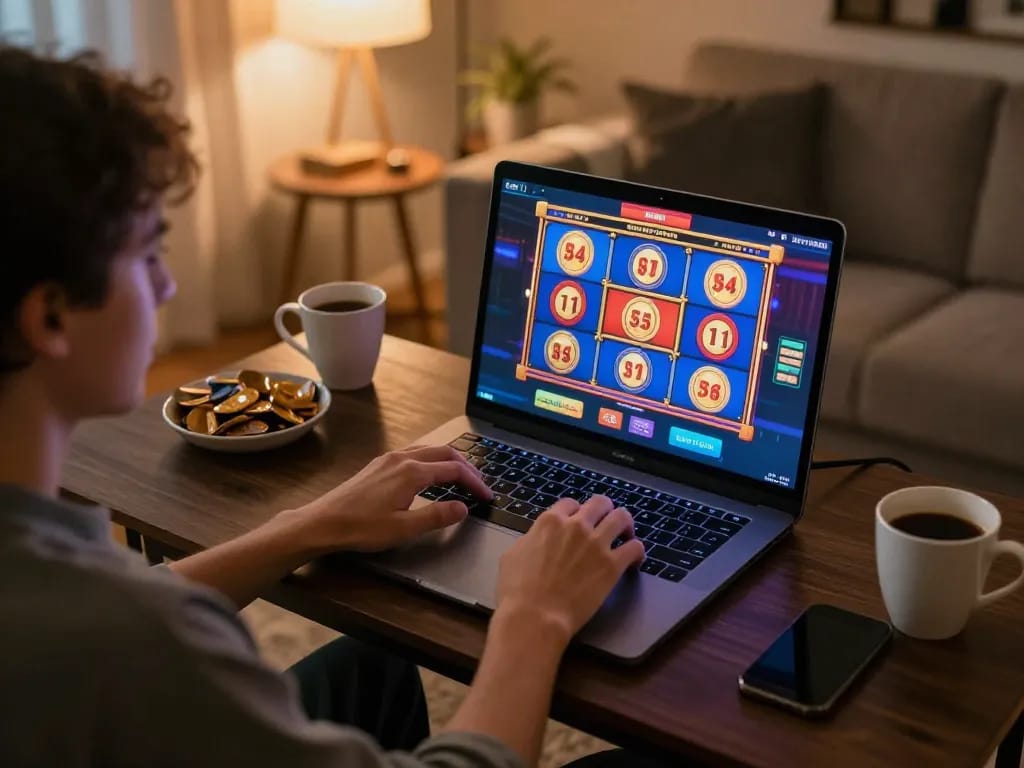 Player enjoying a thrilling game of slots online at NEGO77 with vibrant graphics and immersive experience