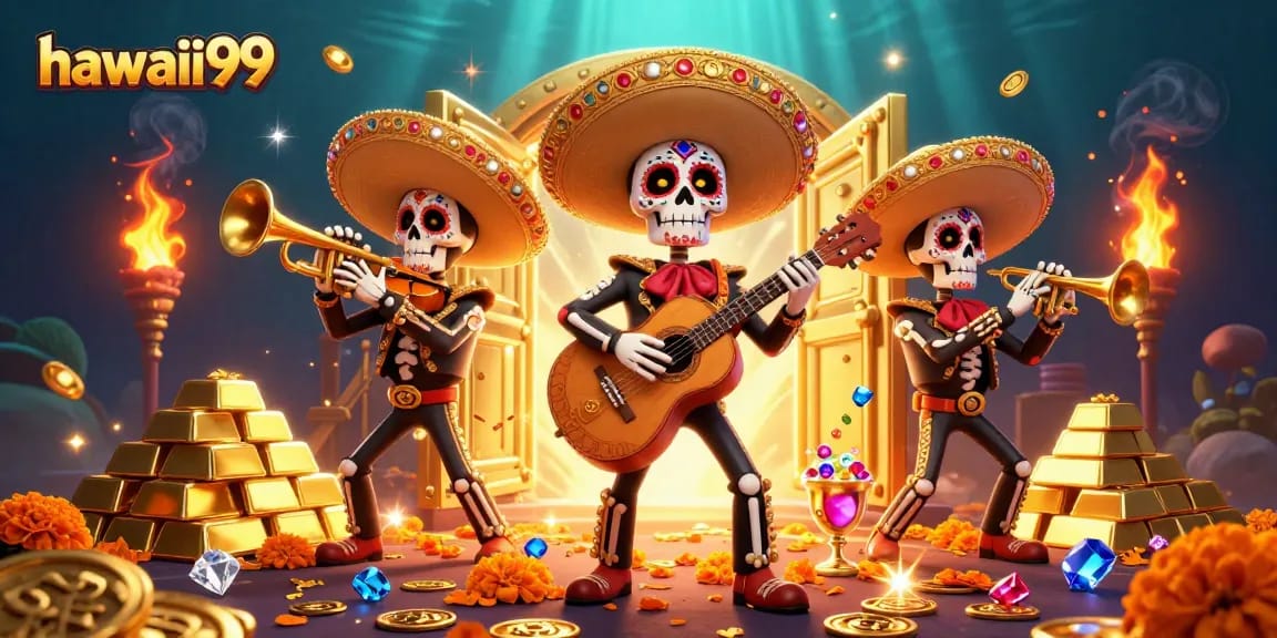 Experience the excitement of hawaii99 with colorful mariachis and rich casino elements.