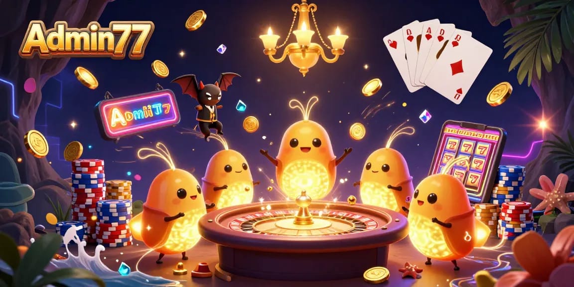 Experience thrilling wins at Admin77 with vibrant glowworms lighting up the casino scene.