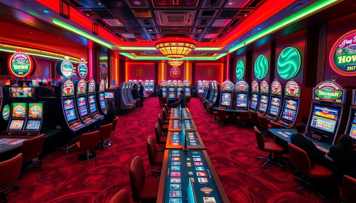 Menangkan permainan di dentoto dengan slot dan meja kasino yang bercahaya.