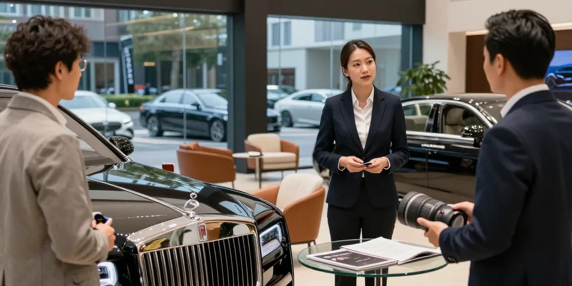 Mengunjungi showroom LUXURY 777 dengan mobil mewah bersinar dan tenaga penjual profesional.