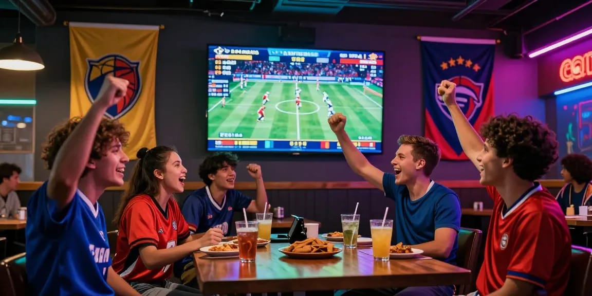 The thrilling atmosphere of thể thao au88 sports betting with enthusiastic fans enjoying live games and cheering together.