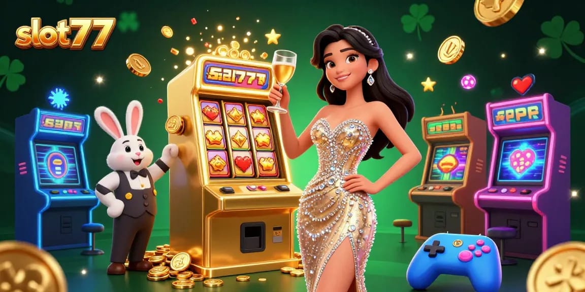Experience the excitement of slot777 games and jackpots with this vibrant casino scene.