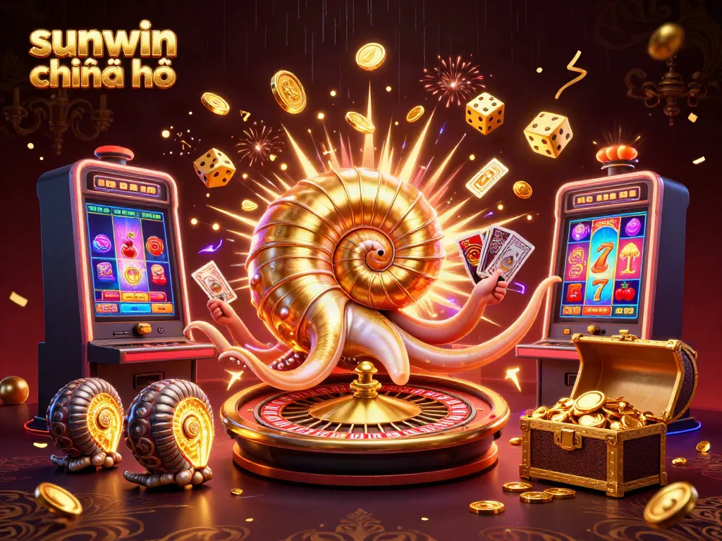Experience the thrill of sunwin chính chủ with 3D casino elements, including a giant nautilus roulette wheel and lavish treasures.