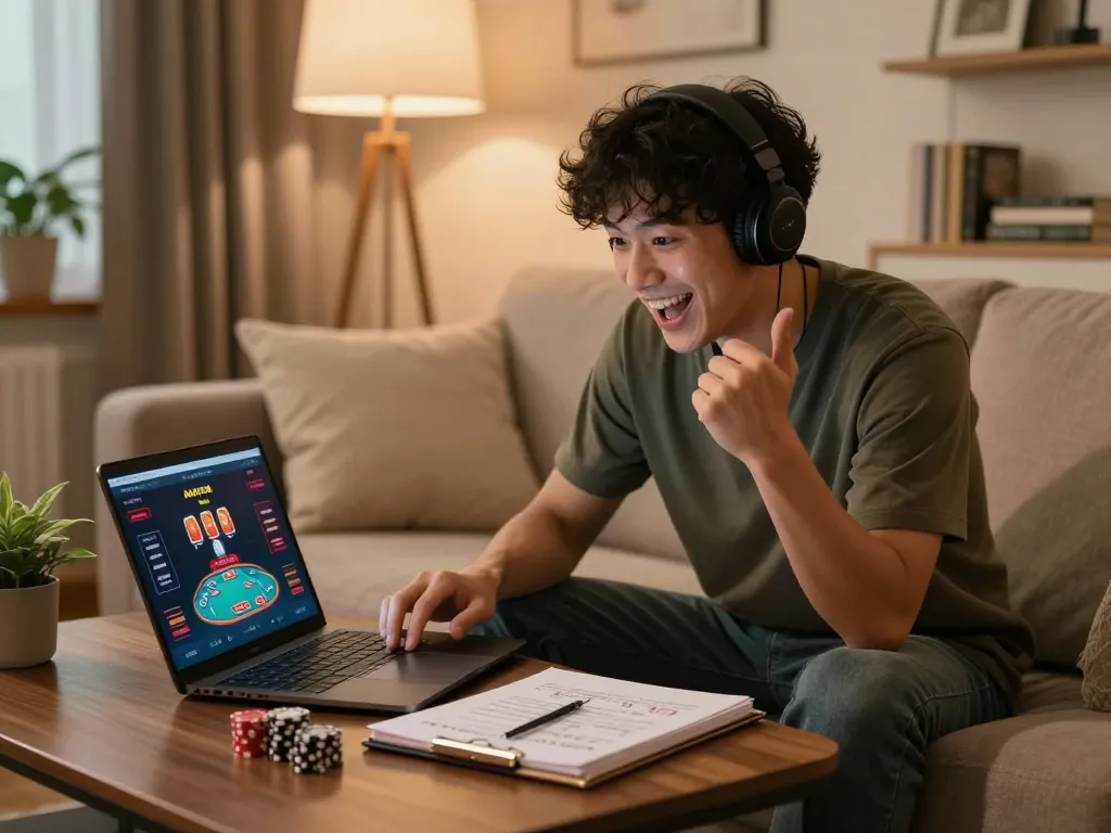 Bets being placed on B52club from a cozy home setup, showcasing strategic gameplay.