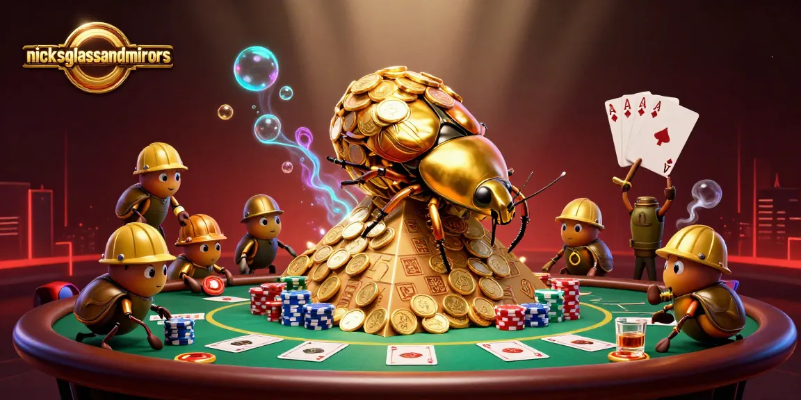 Experience the excitement of nicksglassandmirrors with a vibrant gaming scene filled with golden coins and poker elements.