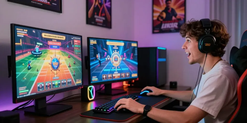 Situs gacor menampilkan permainan kasino online dengan suasana menarik dan perangkat gaming modern.