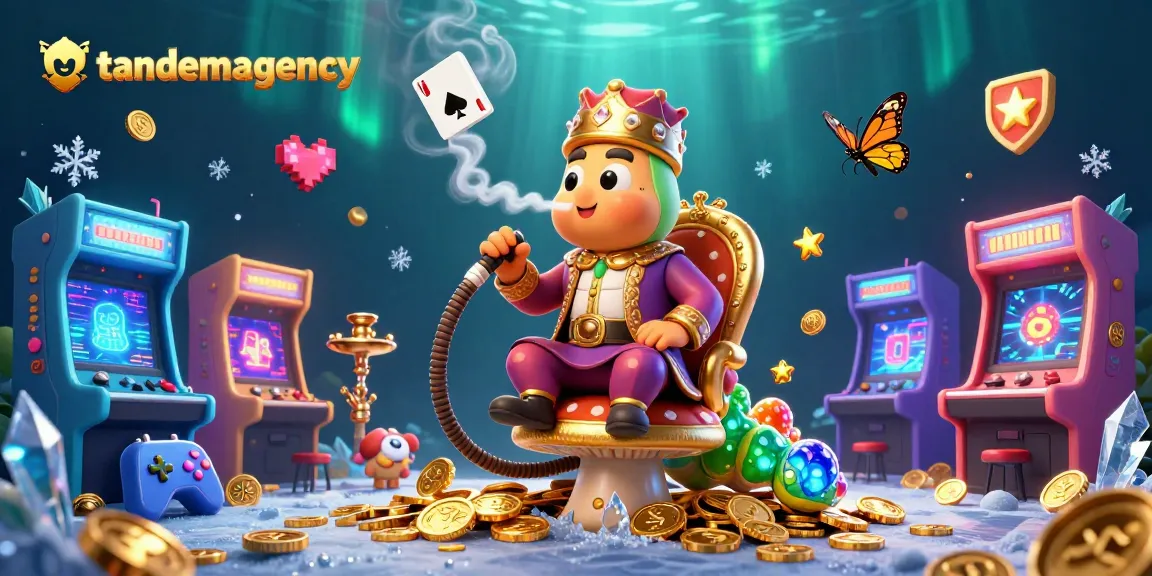 Experience thrilling poker action in a colorful tandemagency casino scene full of vibrant game elements.