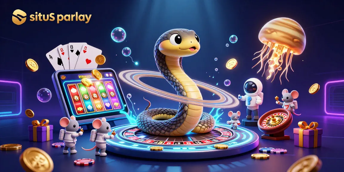 Bet on situs parlay with vibrant astronaut mice and cosmic dealer in a detailed casino universe.