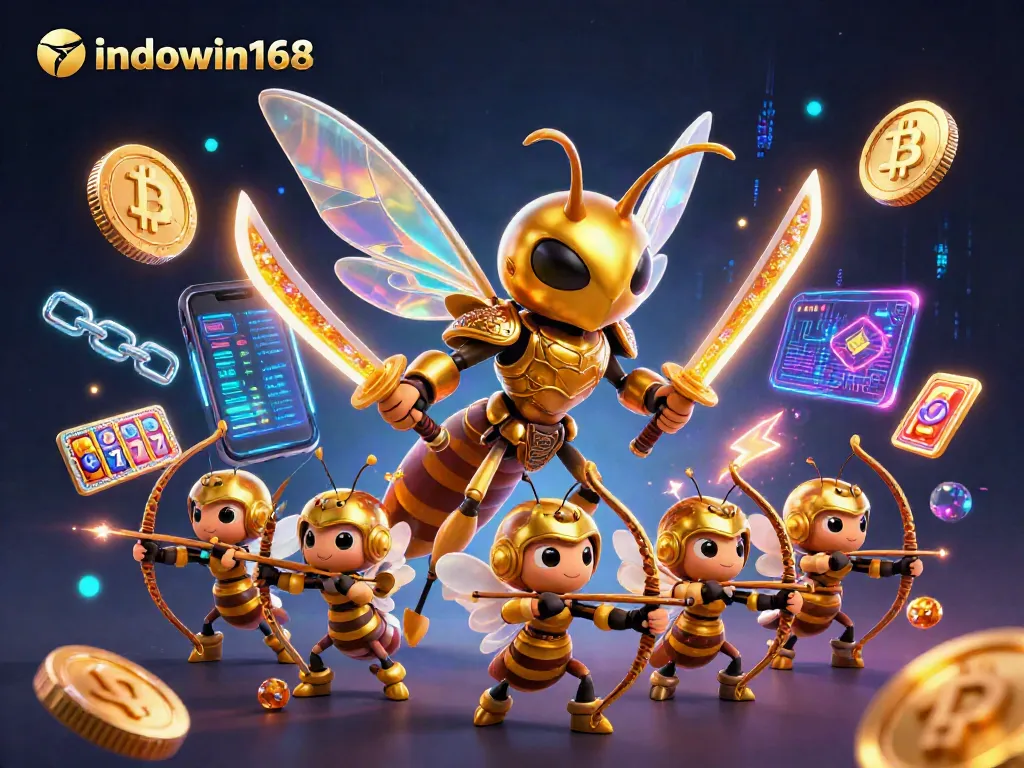 Engage with indowin168's vibrant gaming scene featuring golden characters in action.