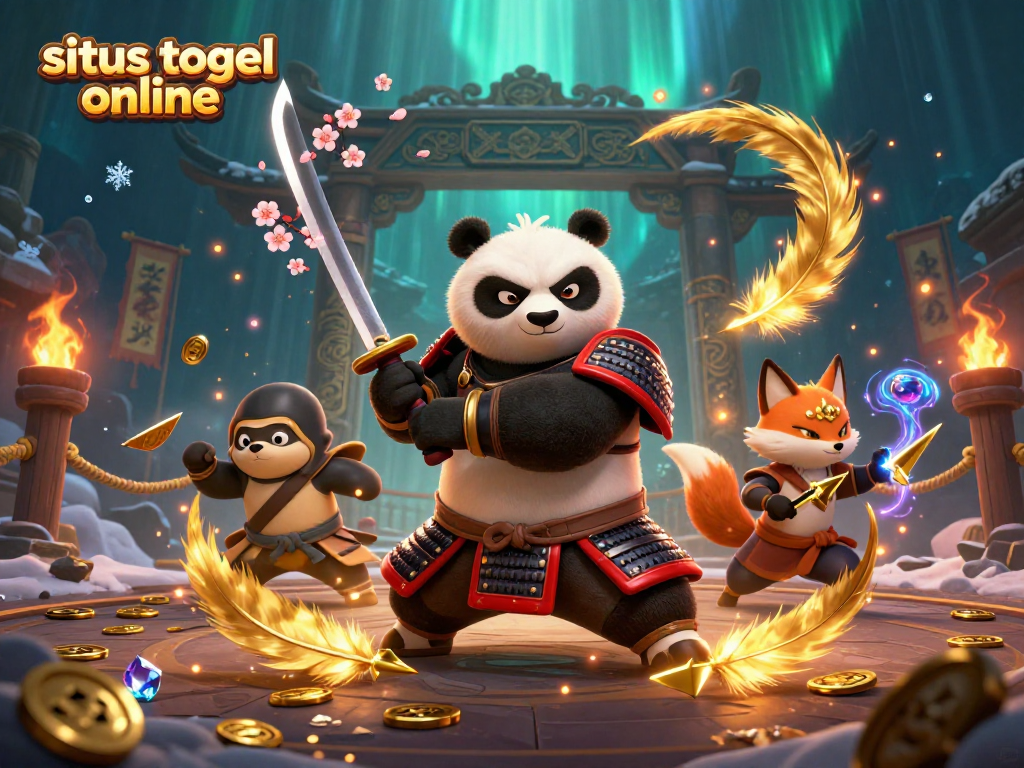 Menggunakan situs togel online, panda samurai dan rubah ninja bertarung di arena sambil mengejar kemenangan.