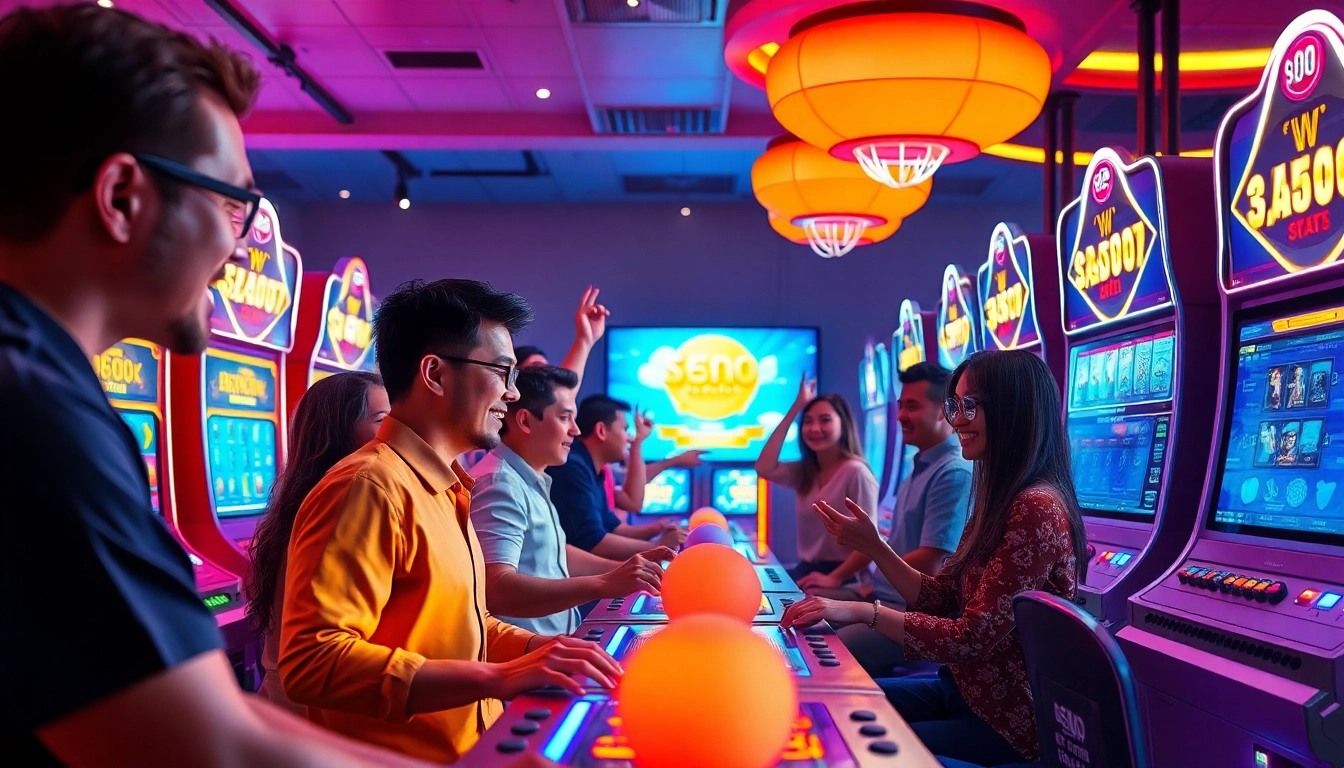 Players enjoying the Asupantoto online gaming experience with vibrant interfaces and celebration.