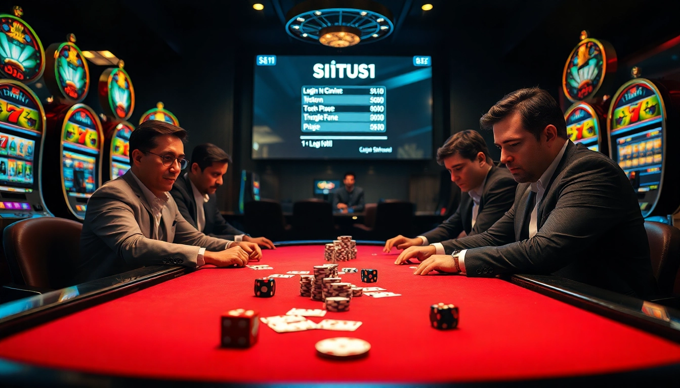 Situs11 login interface amidst an intense poker game featuring colorful chips and immersive gameplay.