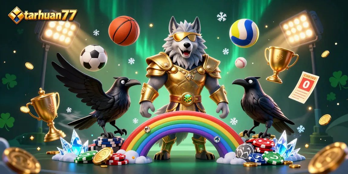 Menangkan jackpot di taruhan77 dengan ilustrasi kasino penuh warna dan dinamis.