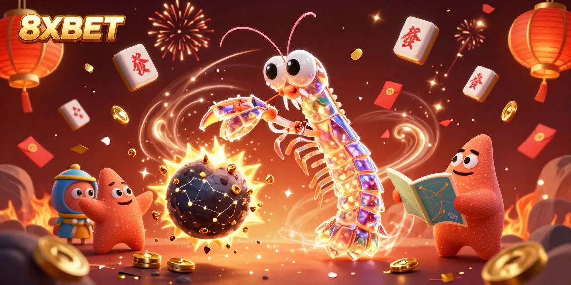 Experience 8XBET excitement with colorful casino elements and dynamic characters in action.