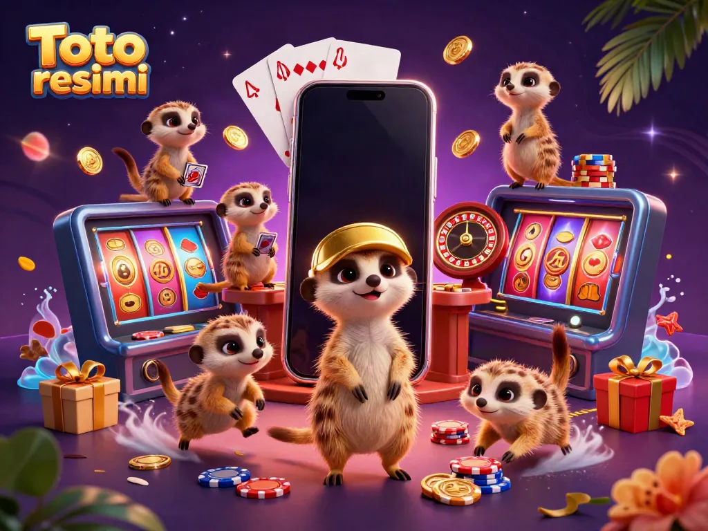 Dapatkan pengalaman mendebarkan bersama Toto resmi dengan ilustrasi slot menampilkan koloni meerkat dalam operasi kasino yang berfungsi.