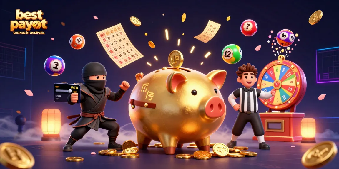 Experience excitement at the best payout casinos in Australia, featuring a colorful dynamic festive scene.