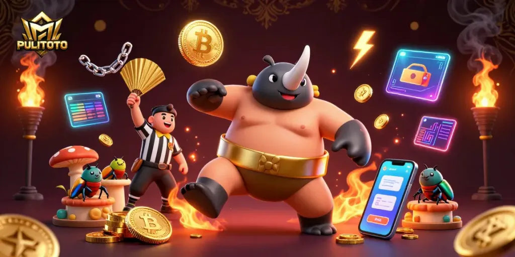 Experience thrill and winning moves with PULITOTO in this vibrant casino scene.