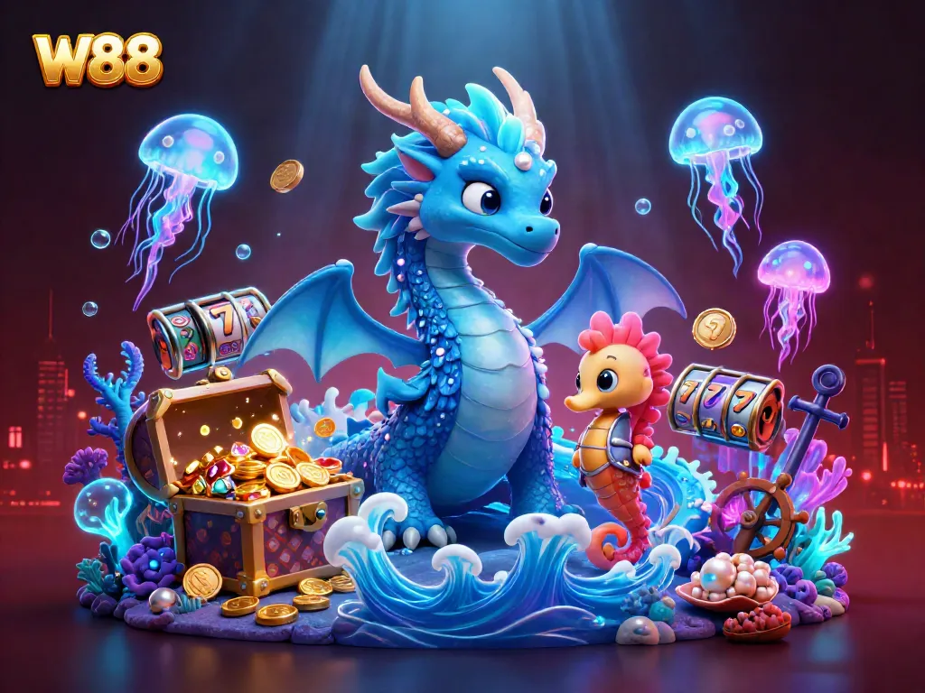 Engage in thrilling gaming at W88 with an enchanting underwater casino experience featuring diving treasures.