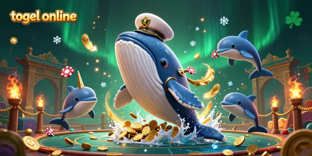 Gambaran konstruksi 3D fantastis yang menunjukkan permainan kasino togel online dengan elemen interaktif yang hidup.