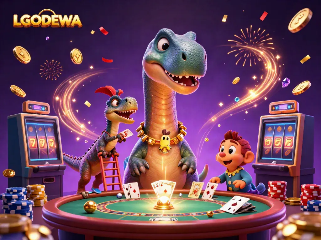 Experience thrilling LGODEWA gameplay with whimsical characters and dazzling casino elements.