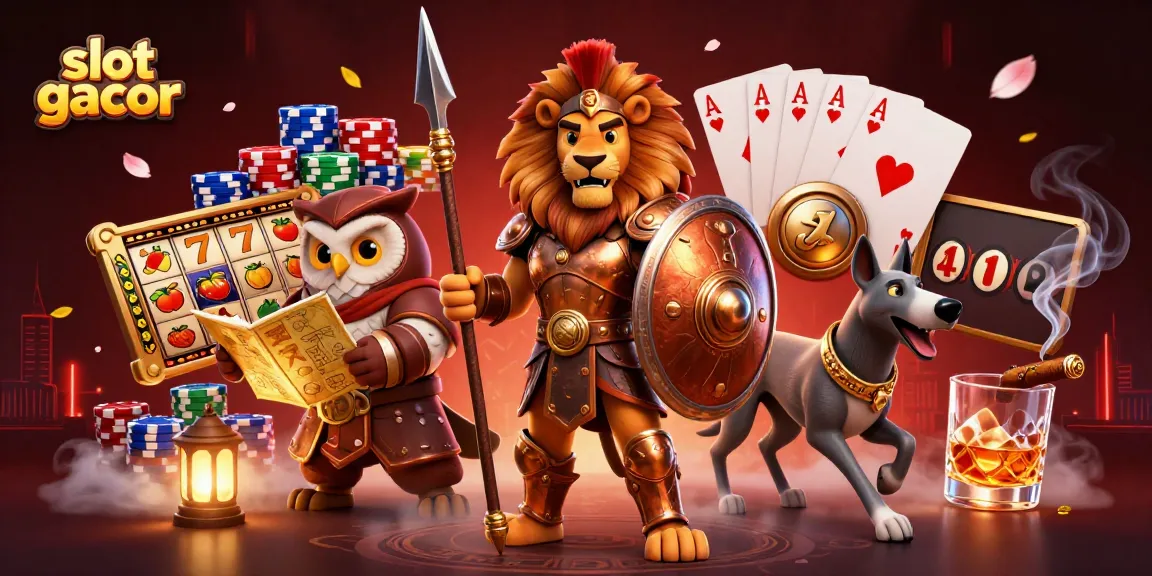 Slot gacor menghadirkan suasana kasino dengan karakter 3D di antara simbol buah dan jackpot.