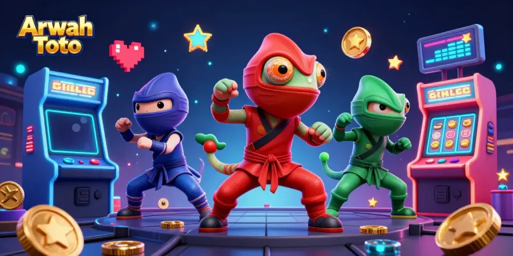Arwah Toto menghidupkan permainan dengan ninja chameleon di kasino virtual.