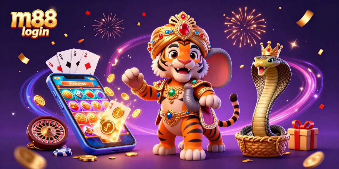 Dengan m88 login, nikmati pengalaman taruhan yang seru dalam ilustrasi kasino berwarna-warni dan ramai.