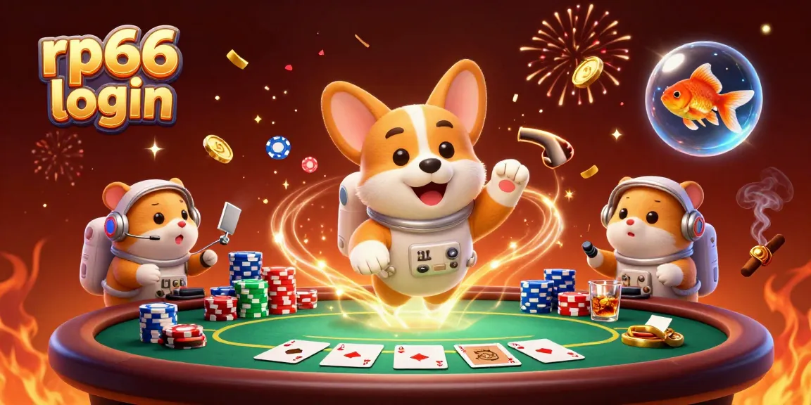 Experience the thrill of the rp66 login with a playful 3D astronaut corgi in a cosmic casino.