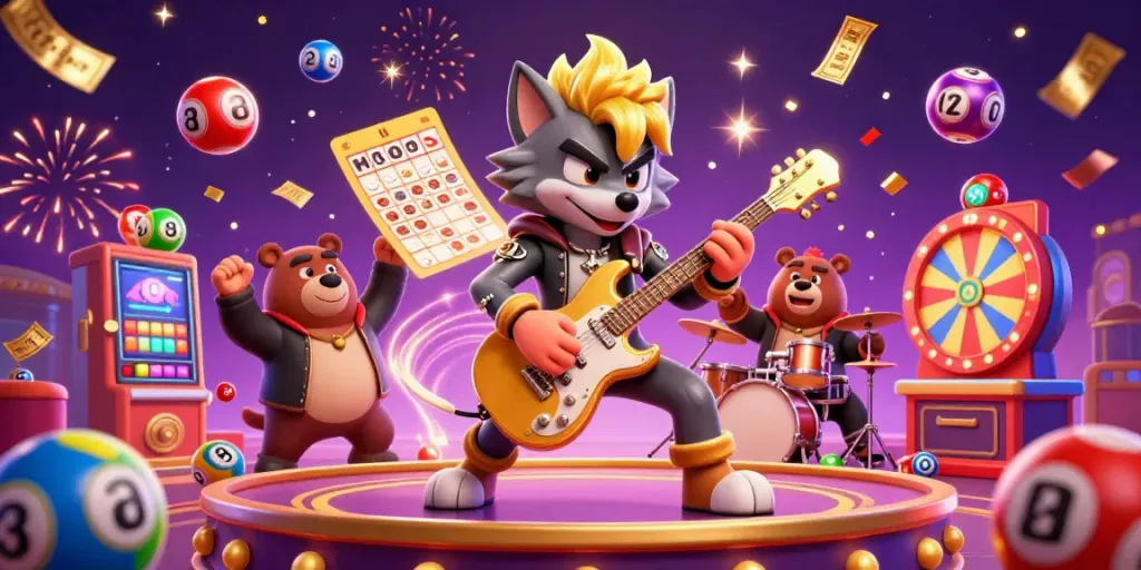 Experience the thrill of jogjatoto with vibrant casino characters and lottery elements in an engaging atmosphere.