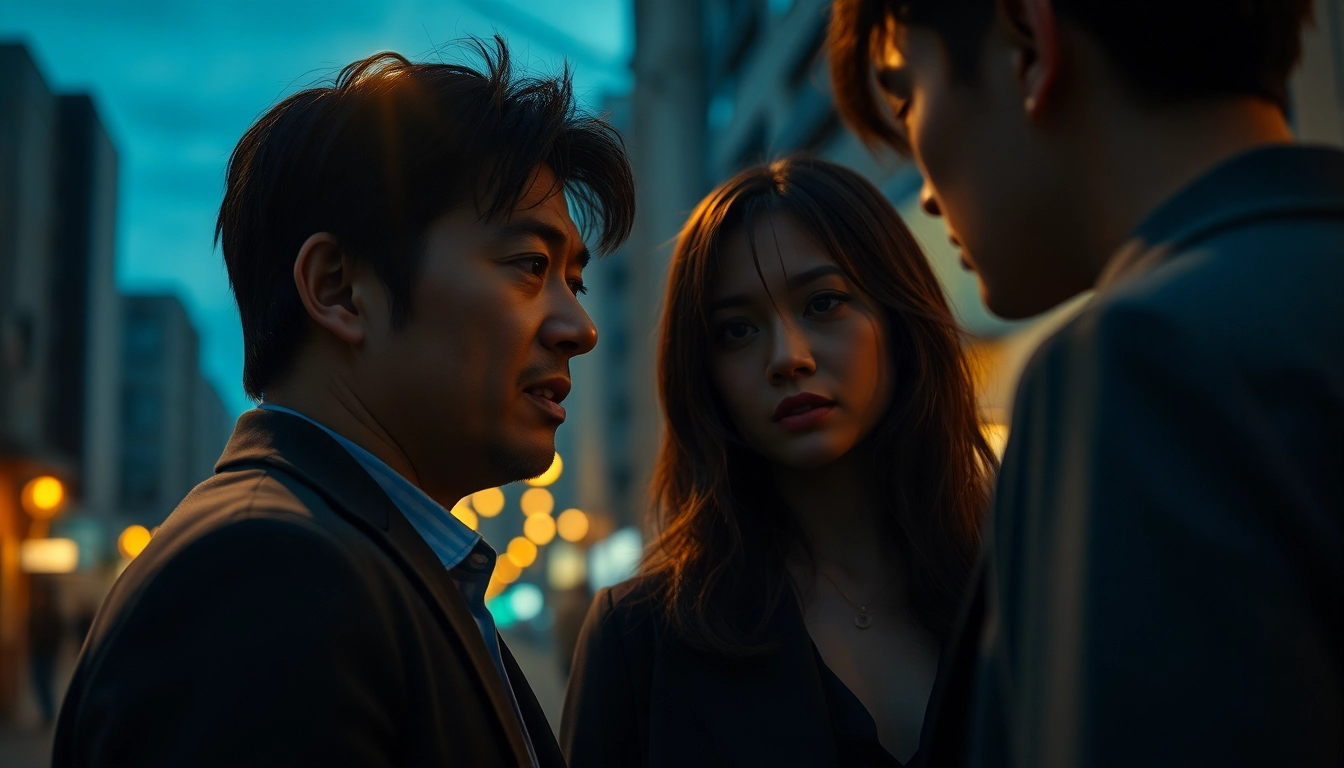 Aktifitas film semi jepang saat momen-drama antara dua karakter dalam suasana kota yang dramatik.