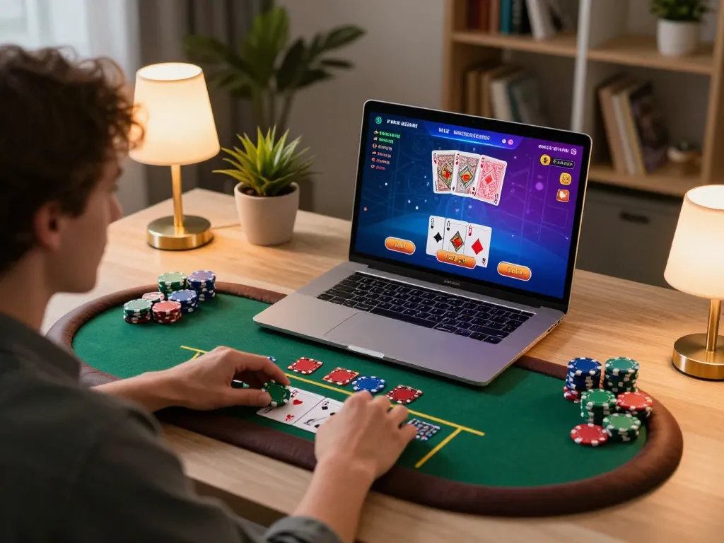 Engaging online blackjack gameplay on 789bet platform with vibrant screen action and strategic atmosphere