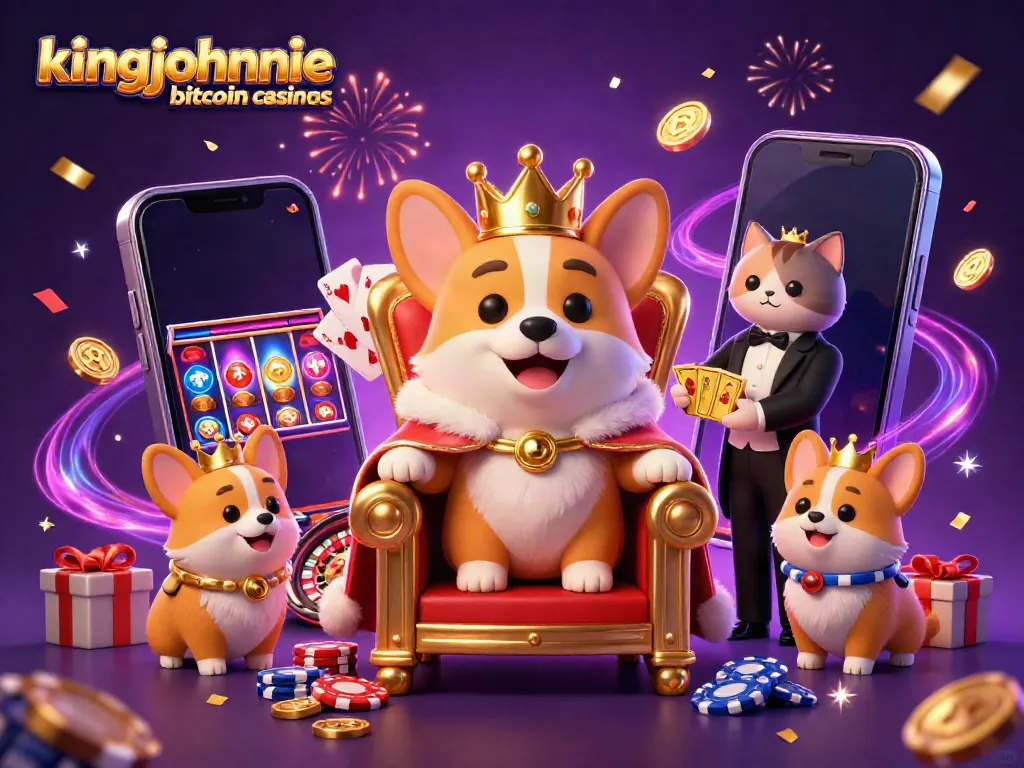 Experience the excitement of kingjohnnie bitcoin casinos amidst lively gaming elements and characters.