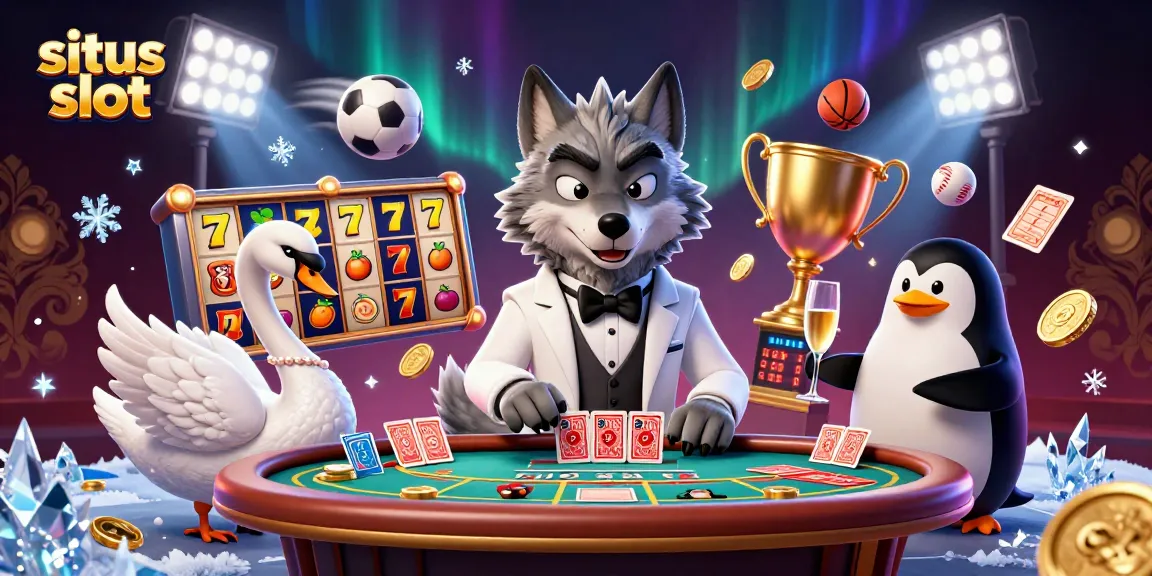 Menangkan situs slot dengan karakter kartun dan simbol keberuntungan dalam suasana kasino yang meriah.