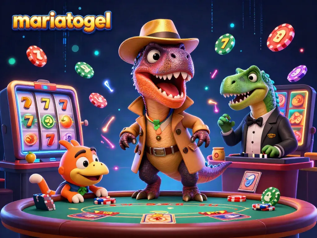 Play the exciting mariatogel games with a velociraptor card counter and animated slot reels.