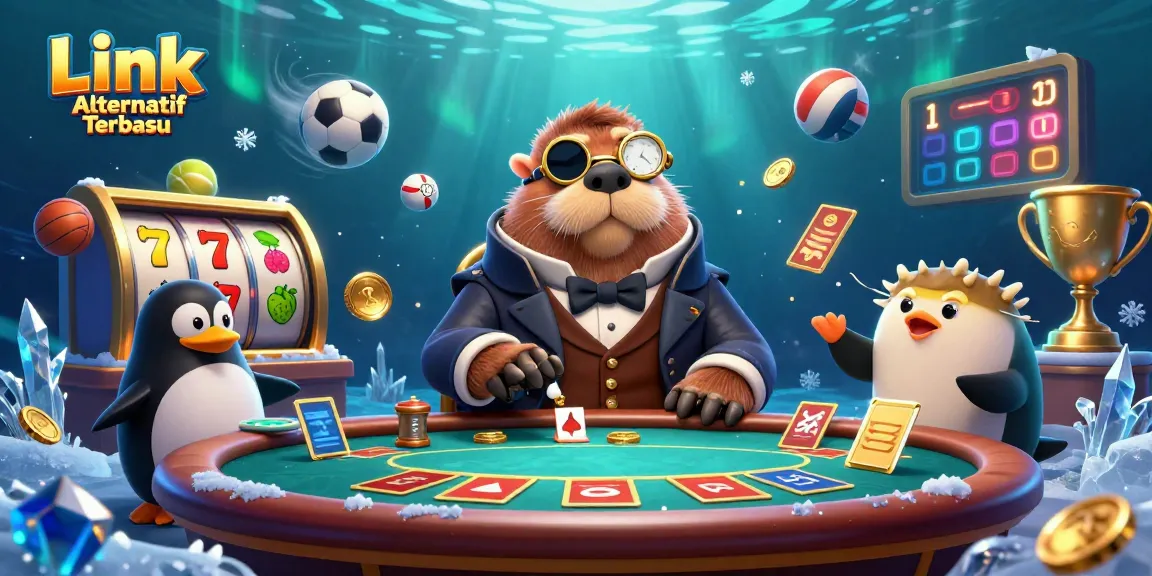 Engage in thrilling gameplay with Link Alternatif Terbaru, featuring a jolly walrus, sophisticated penguin dealer, and bluffing pufferfish.