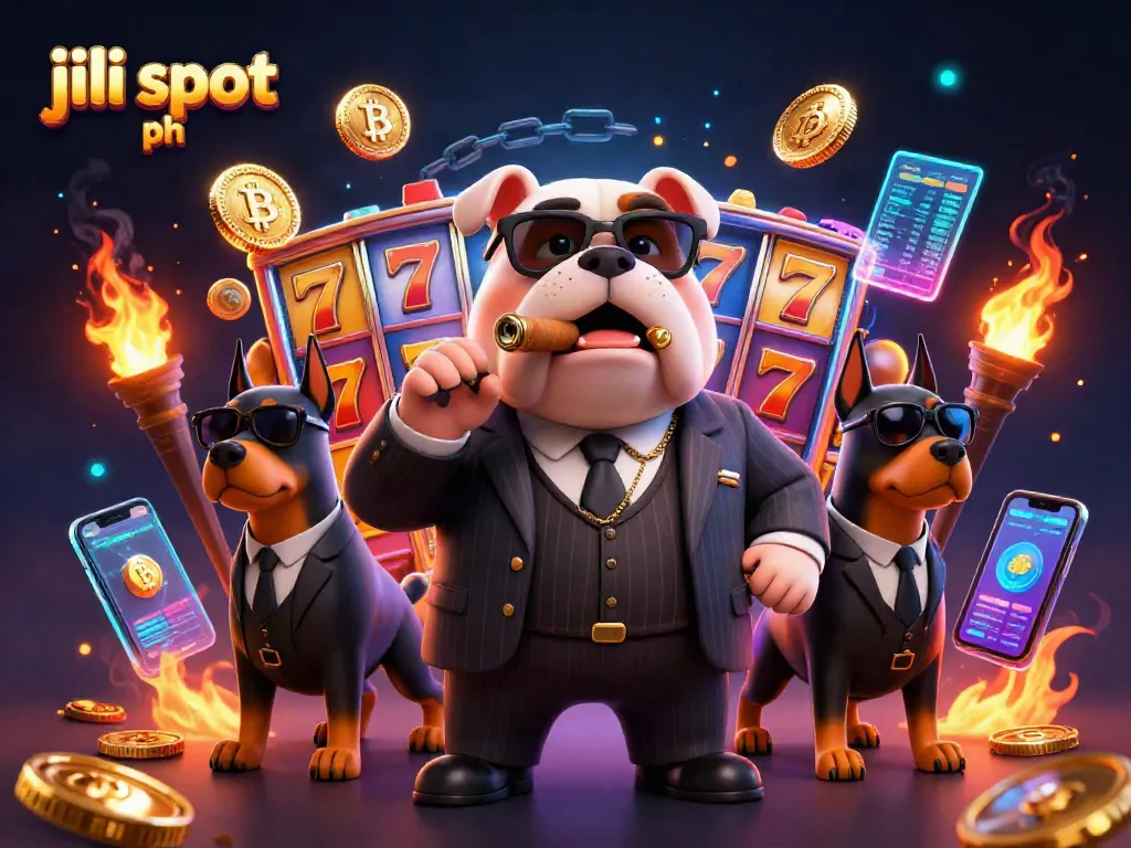 Engage with exhilarating jili slot ph gaming experience featuring cartoon mafia bulldog and vibrant slot elements.