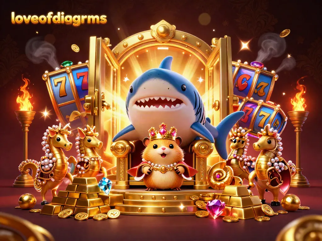 Mengelola slot online di loveofdiagrams dengan raja hamster emas dan elemen permainan kasino.