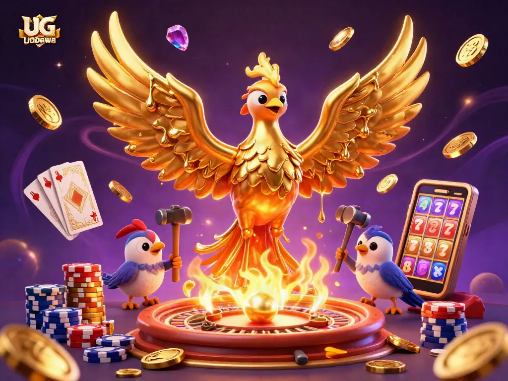 Experience the exciting gameplay of UGDEWA with vibrant colors and dynamic casino elements.