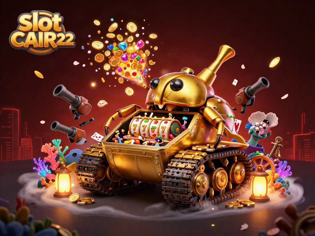 Experience thrilling wins at the slot CAIR22, where fortune unfolds amidst vibrant casino elements.
