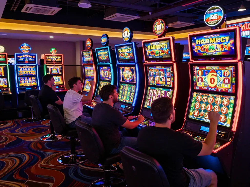 Players winning on slot olympus machines in a lively casino atmosphere