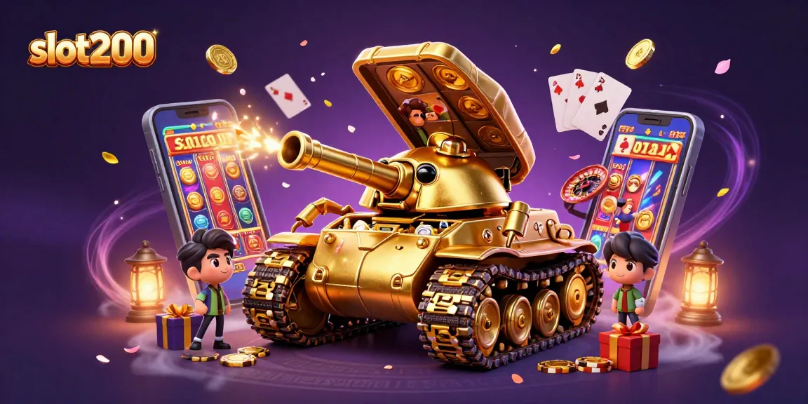 Menangkan permainan di slot200 dengan ilustrasi kasino miniatur dalam tank keong emas yang menembakkan koin.