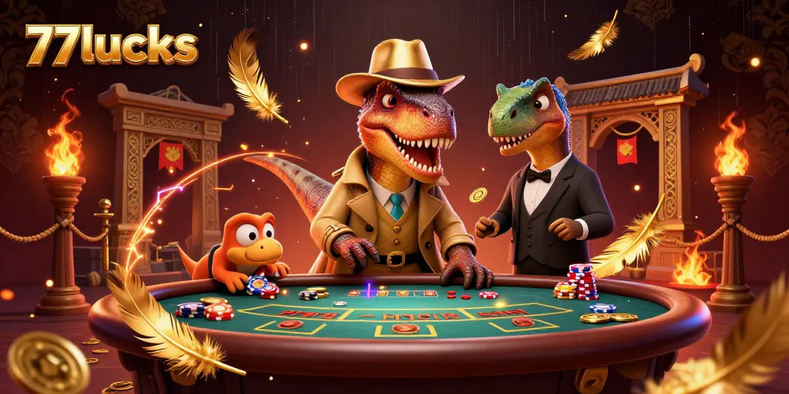 Menangkan jackpot di 77lucks dengan ilustrasi kasino online yang penuh aksi.