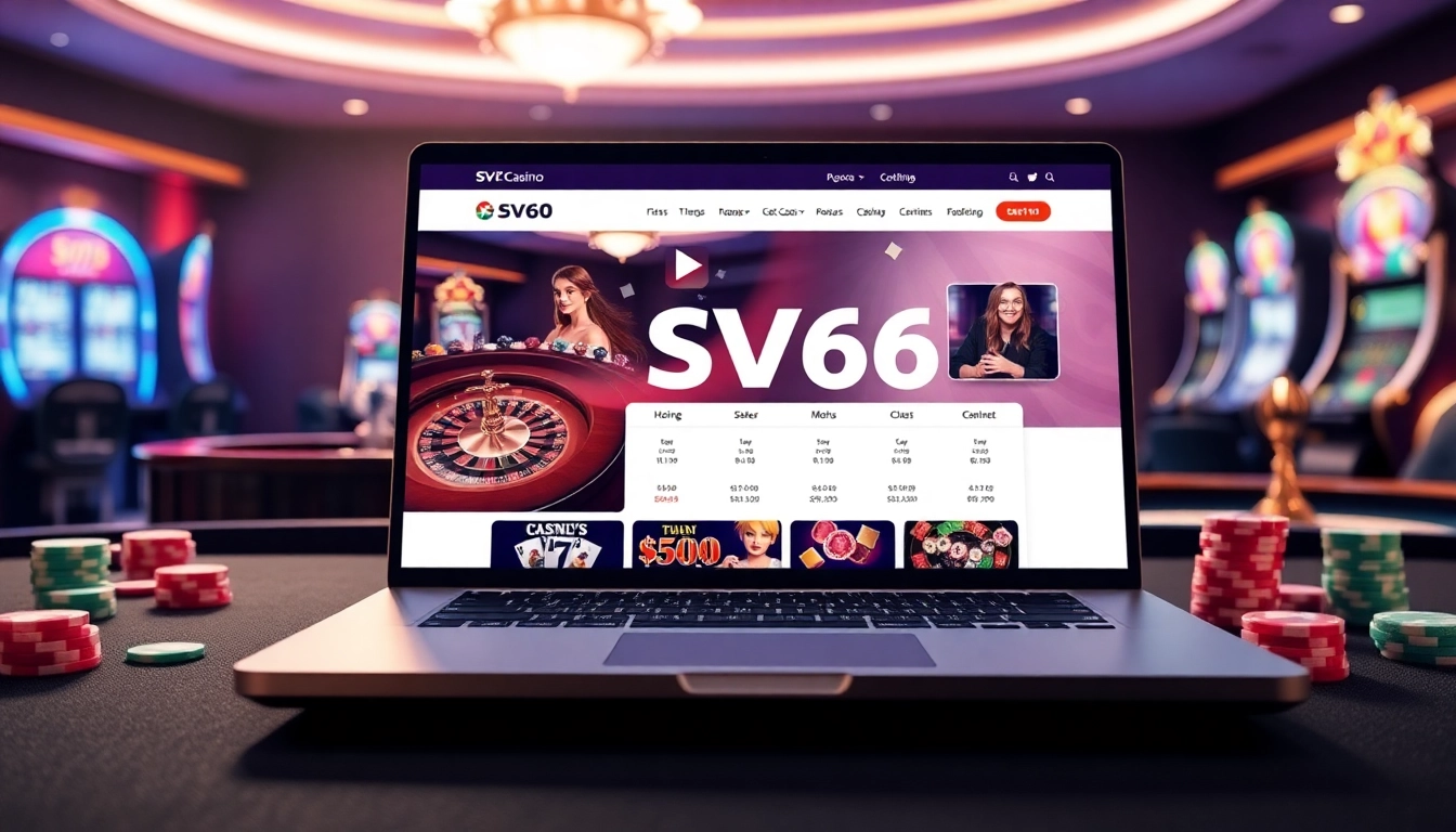 Experience the thrill of online gambling at SV66 with vibrant casino visuals and modern interfaces.