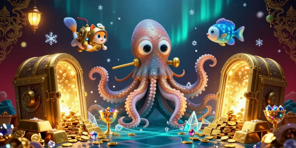 Experience phimmoi chill net with a stunning kraken-themed casino illustration featuring treasure and vibrant colors.
