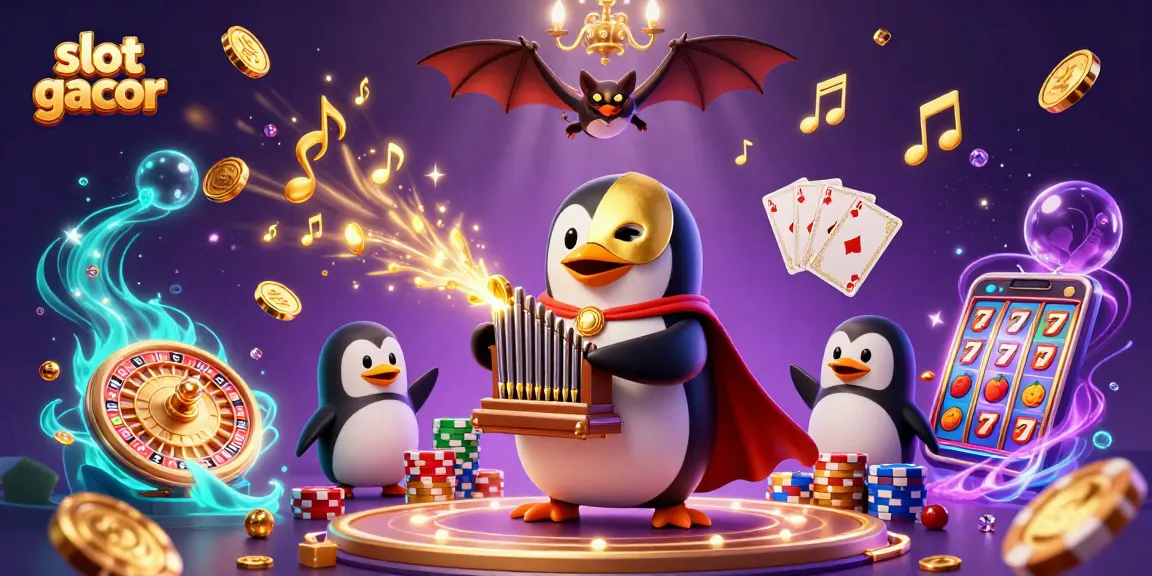 Bermain slot gacor dengan penguin opera dan koin emas meluncur, menghibur penjudi